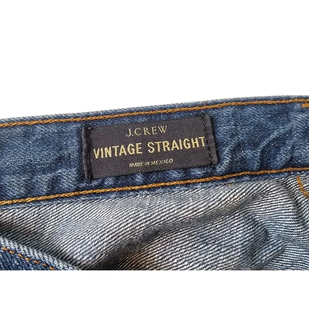 J Crew Womens Size 26 Regular‎ Vintage Straight Raw Hem Distressed 100% Cotton